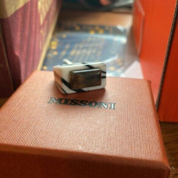 Missoni zebra striped cocktail Ring S - Picture 3 of 8